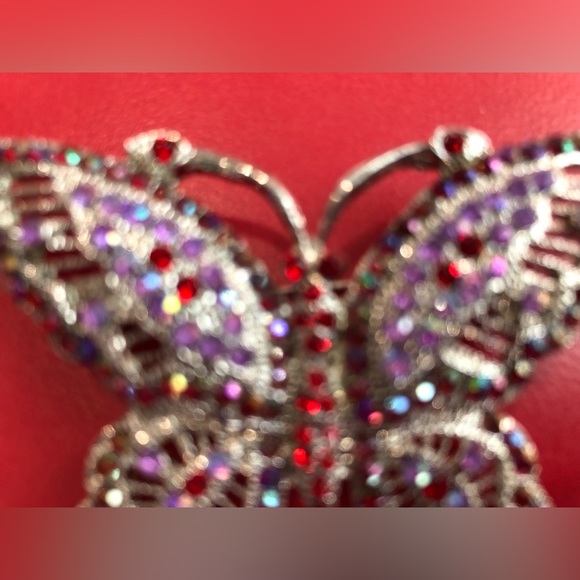Formal Shiny Rhinestone Brooch Exquisite Butterfly Pin Party Sequins Colourful - Picture 4 of 12